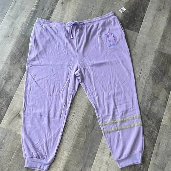 Disneyland purple iridescent jogger sweats with gray stripes size 3XL - Picture 4 of 10